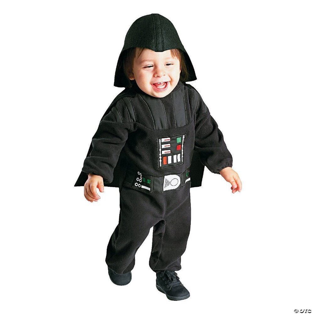 Darth Vader Star Wars Halloween Costume Toddler 3T-4T Rubie's Jumpsuit Headpiece